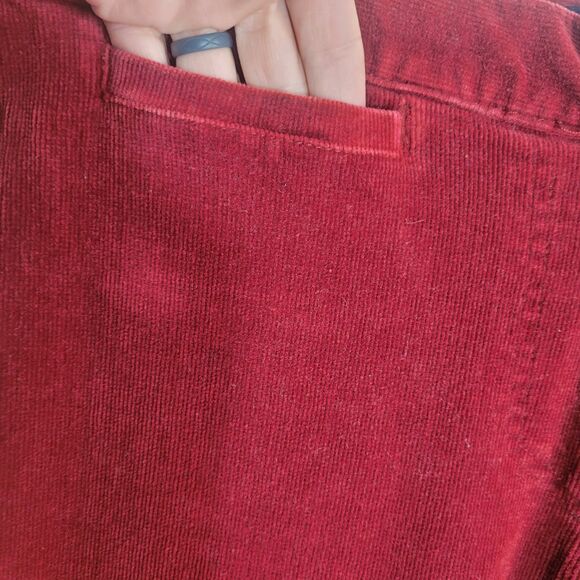Maryk & Co Vintage Low Rise Corduroy Flare Pants Women 34 X 30 Red Retro Holiday - Picture 5 of 10